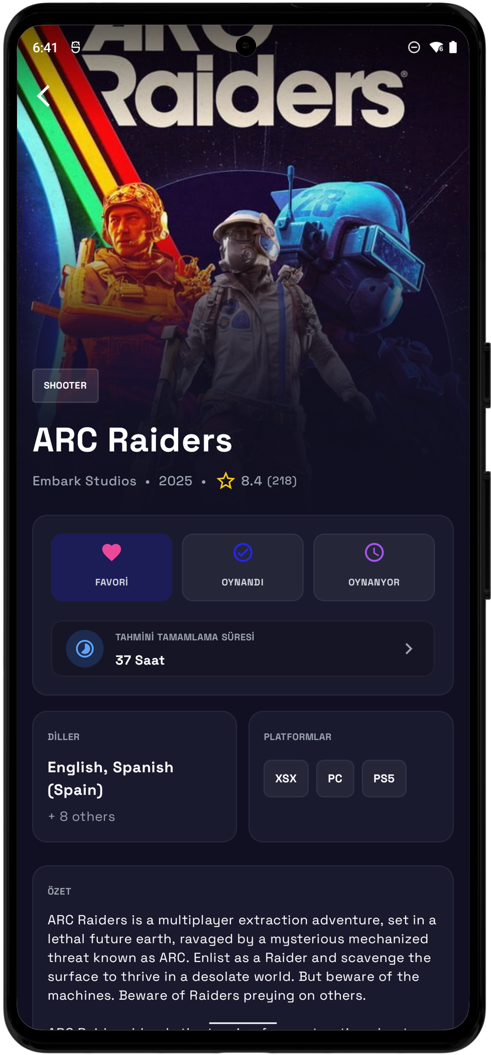 Oyun Detayı Favoriler