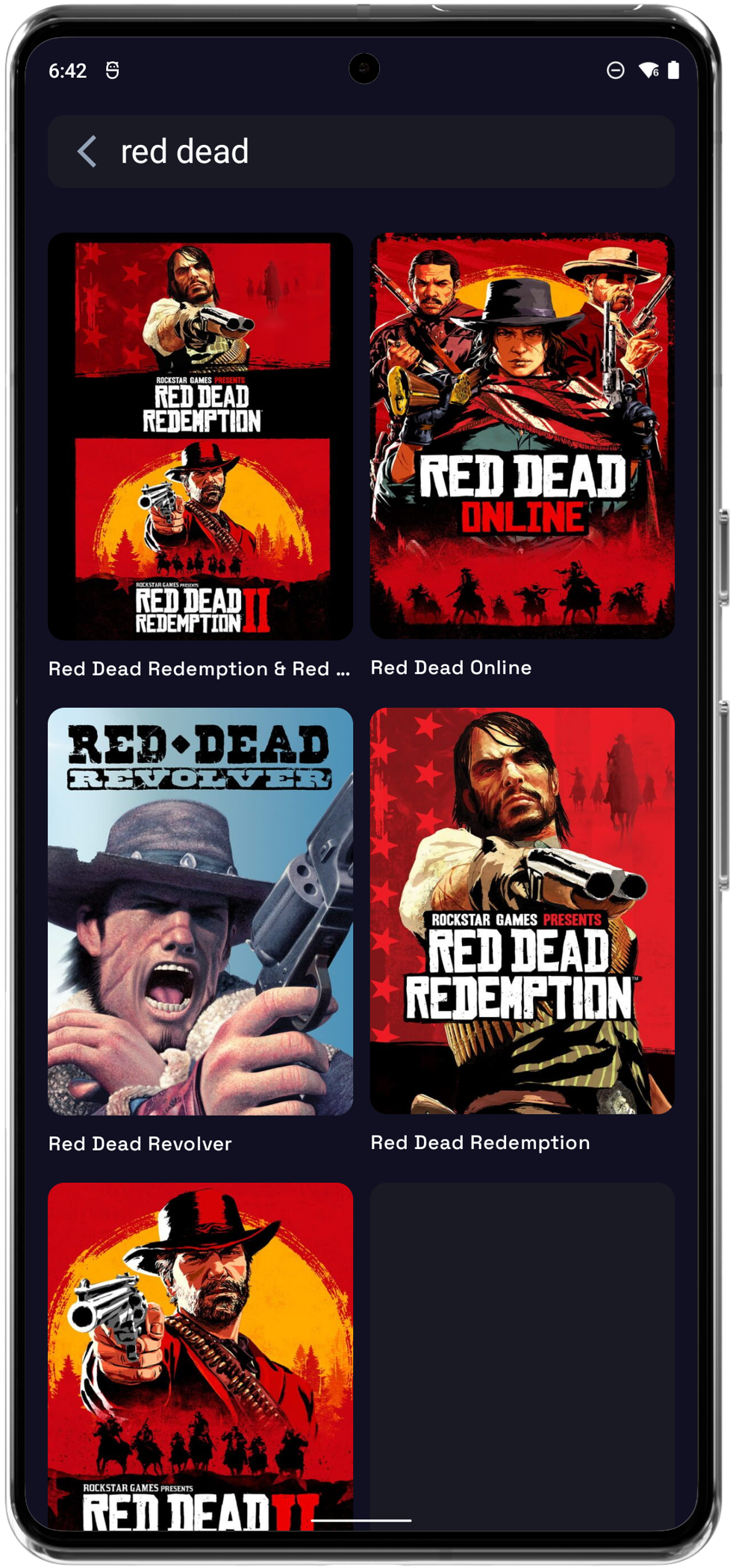 Search & Game Details Screen